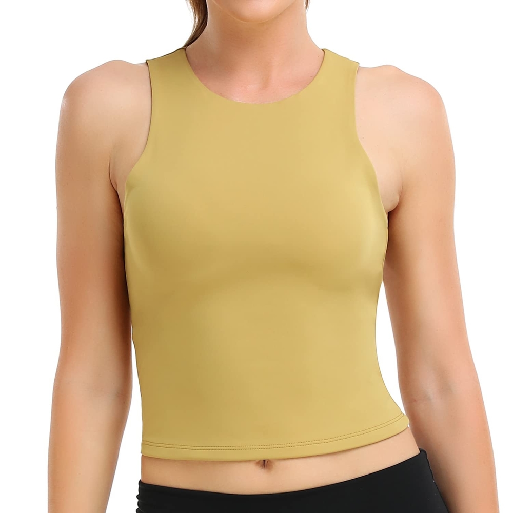 Mustard Yellow Yoga Crop Top